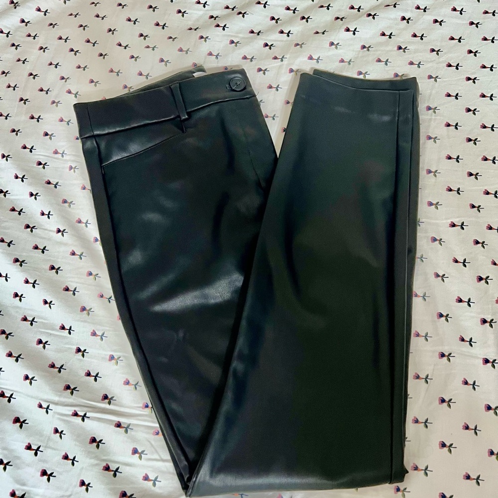 Loft Black Faux Leather Pants